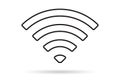 Wifi outline icon. Wireless internet signal symbol. Vector illustration. Royalty Free Stock Photo